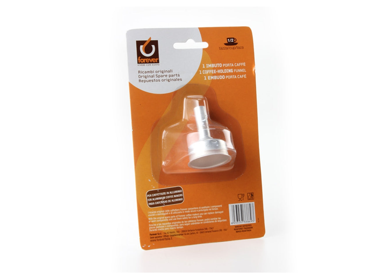 Ricambio blister imbuto portacaffe' alluminio 1/2 tazze forever