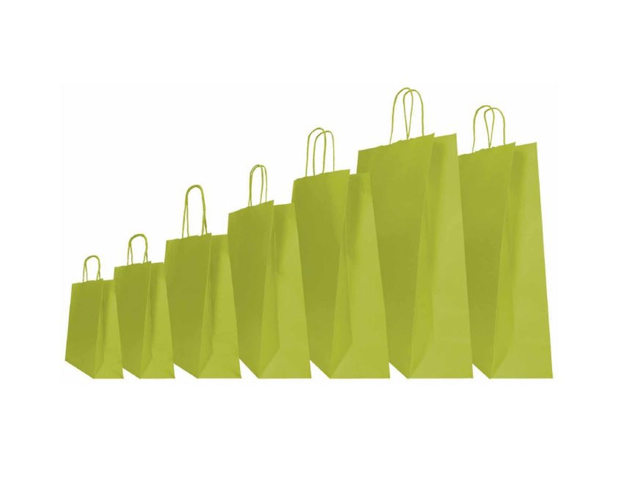 Shopper twisted verde fagiolo 14x9x21cm fsc