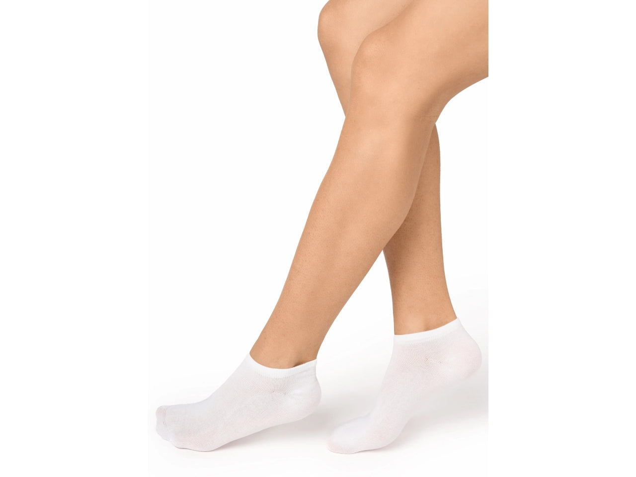 Calzino da donna set da 3 paia sporty a scomparsa taglia unica bianco