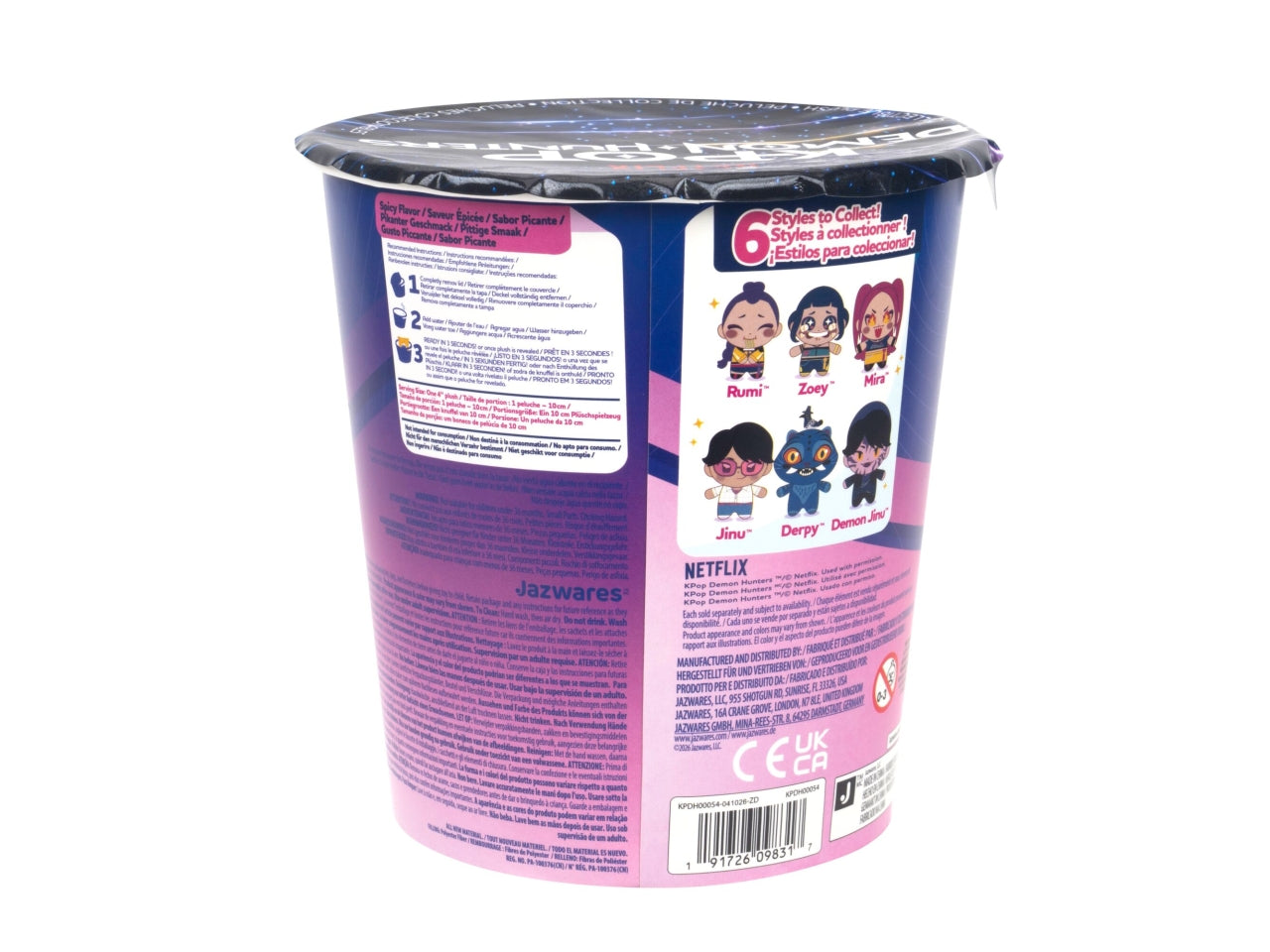 Kpop demon huntersblind cup ramen con peluche 10 cm in cdu