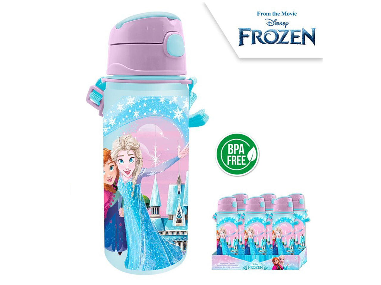 Frozen borraccia in alluminio con manico 600ml