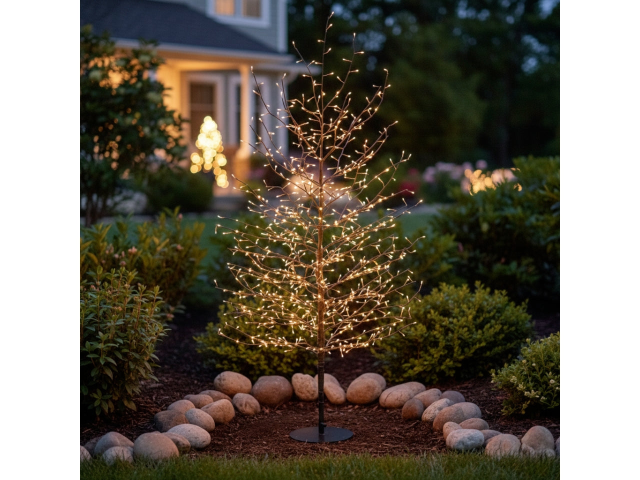 Albero ramo tiglio marrone h150cm con 640 microled bianco caldo, gioco di luce flashled diamond, rami modellabili, IP44 interno/esterno