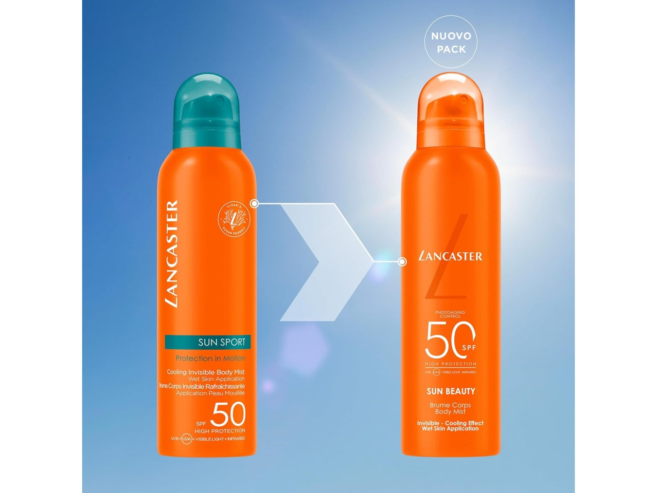Lancaster solare sun beauty brume corps spf50 - 200ml