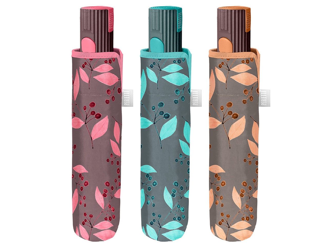 Ombrello donna mini automatico foglioline perletti