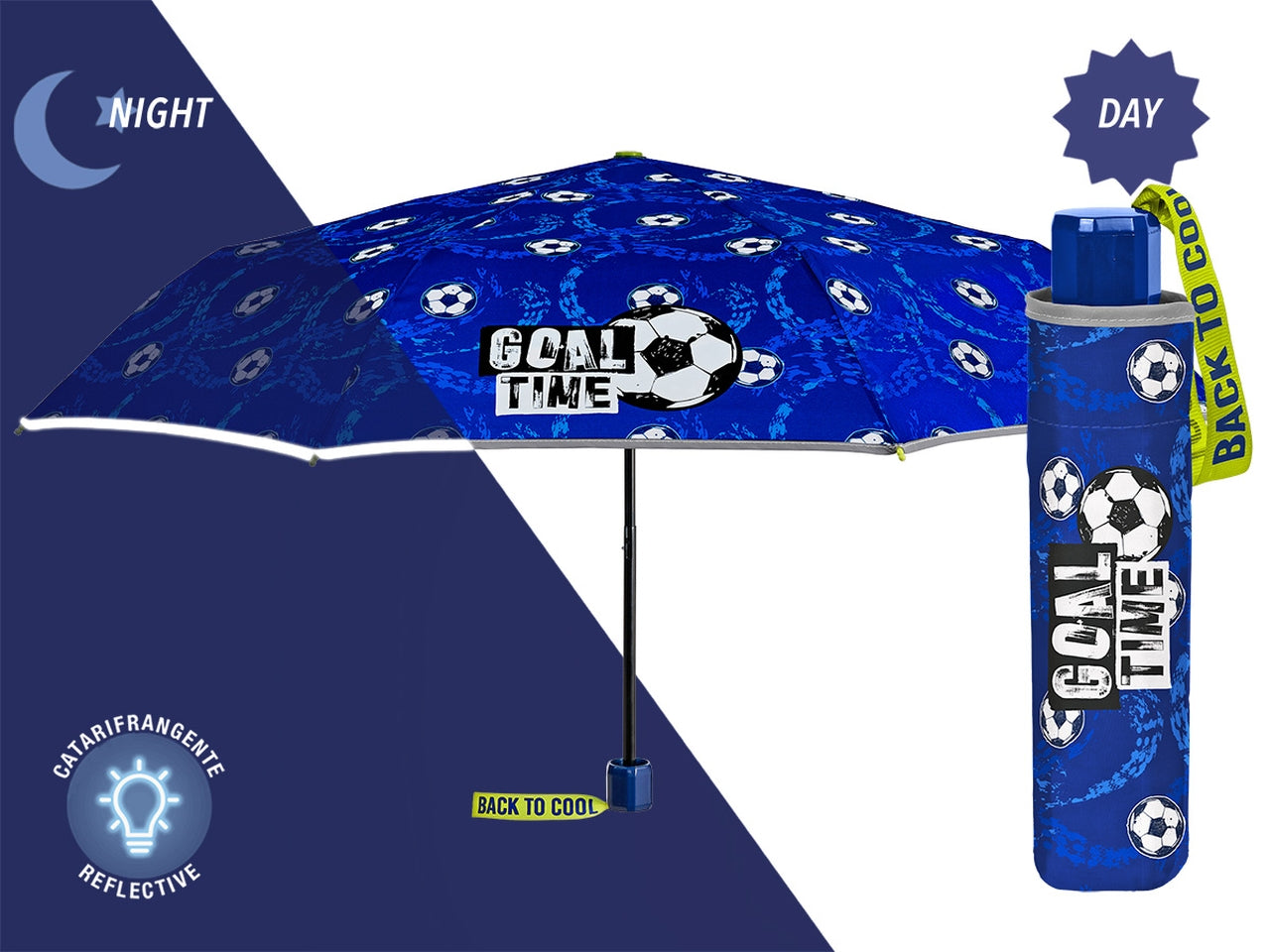 Ombrello mini manuale 50 cm calcio coolkids perletti