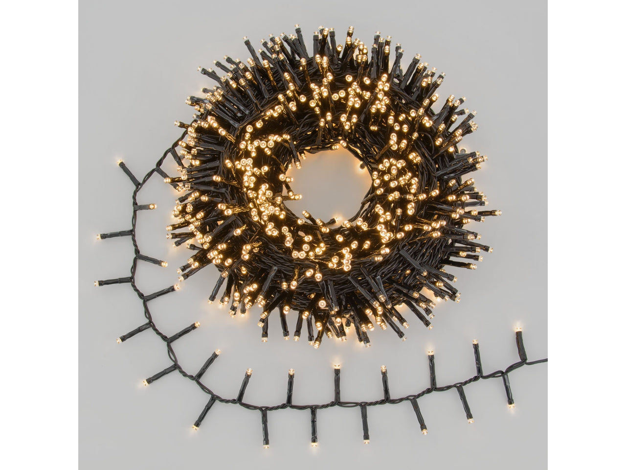 Catena luminosa minicluster musicale con 2000 led bianco caldo da 4mt per uso interno/esterno