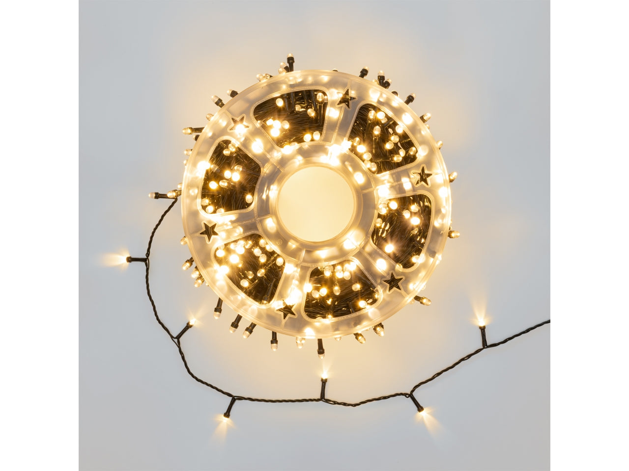 Catena luminosa 1000 maxiled 7mm bianco caldo con 8 funzioni di luce, lunghezza 100mt per uso interno/esterno