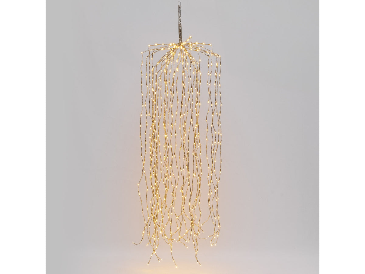 Ramo cadente luminoso Willow 200cm 736 led bianco caldo, luce fissa con ramo modellabile per uso interno/esterno