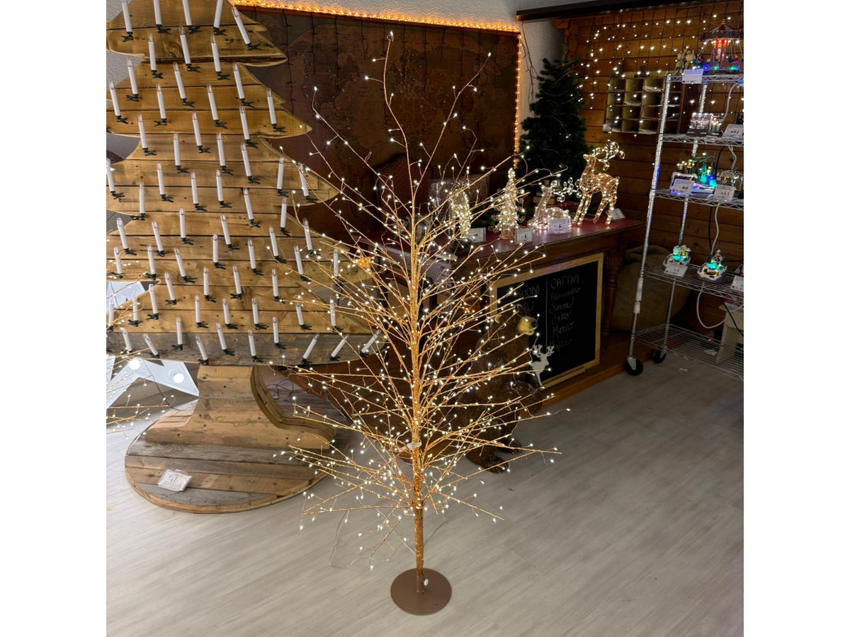 Albero Tiglio 170cm con 784 microled bianco caldo ramo rame per uso interno/esterno
