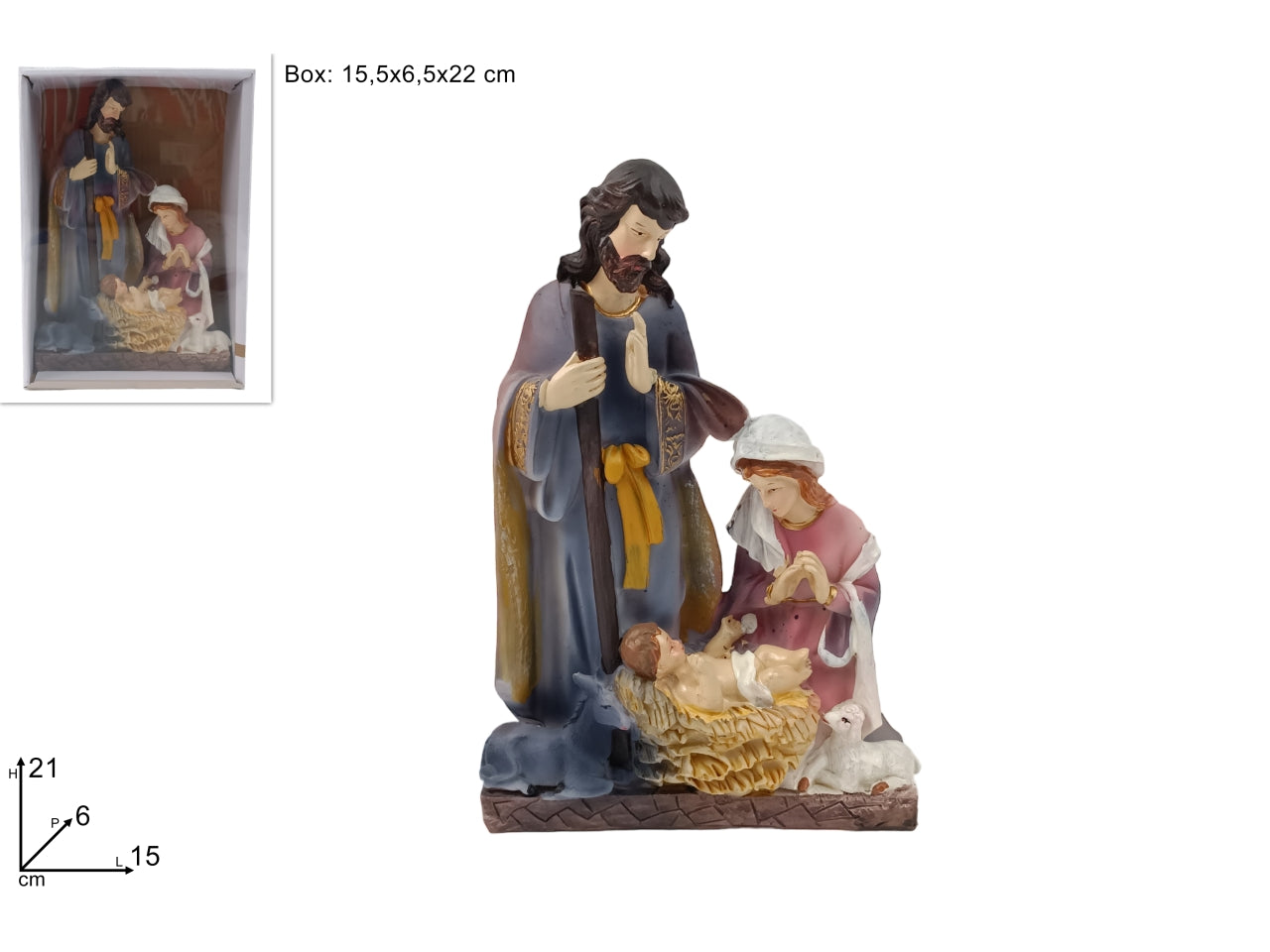 Natività 21cm in resina