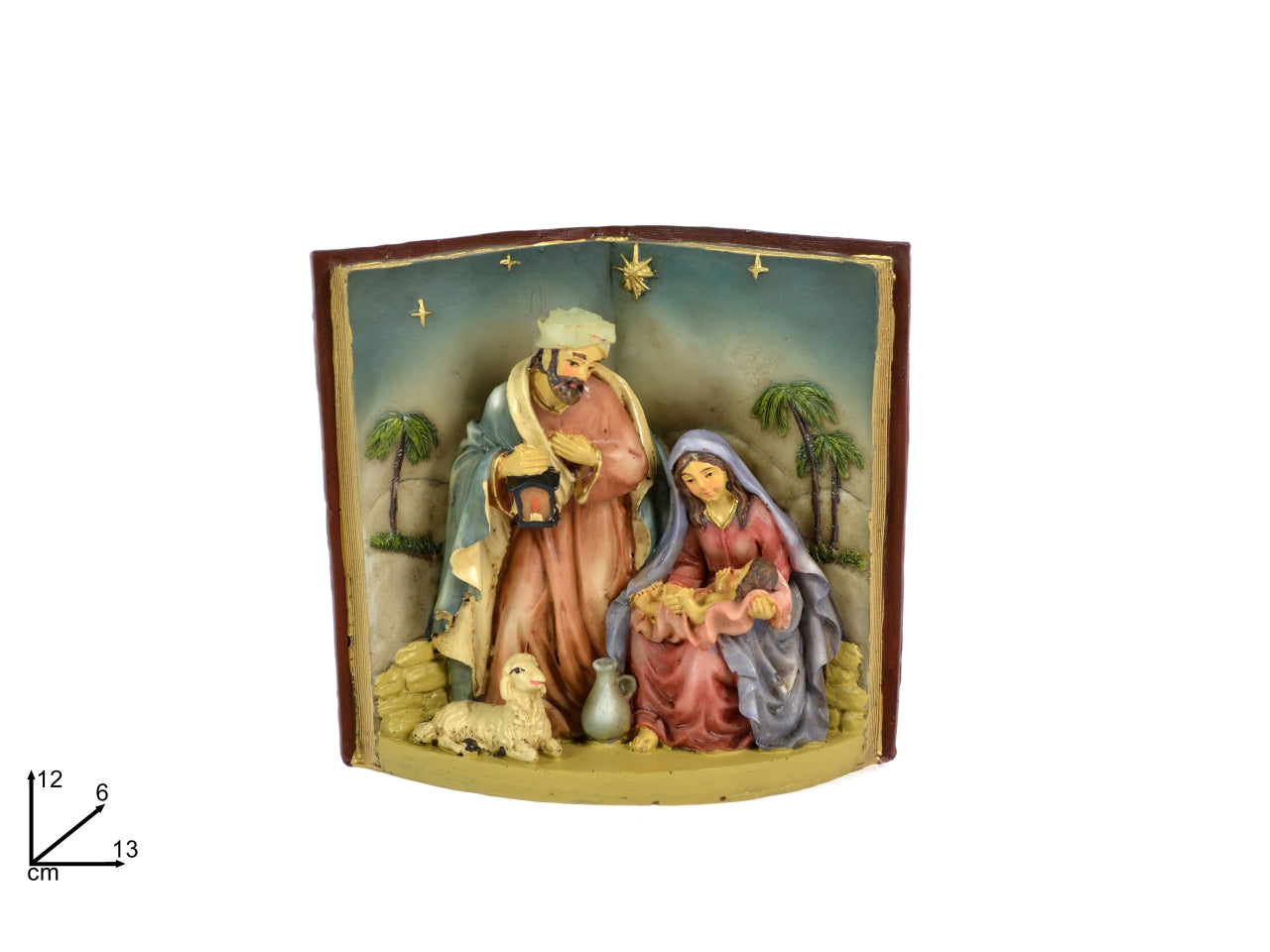 Natività con libro 13xh.12cm in resina