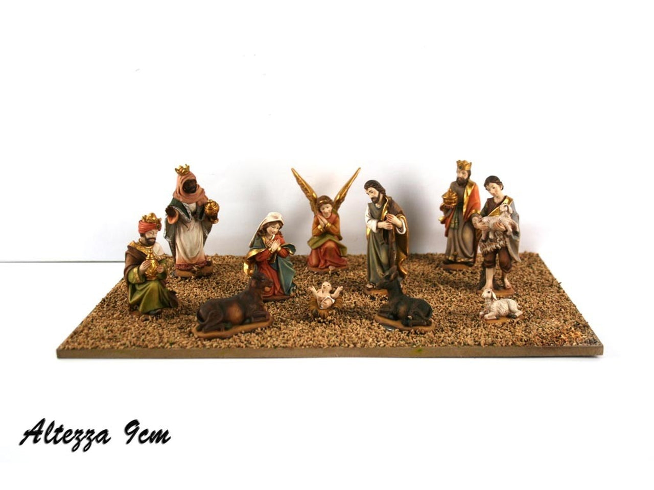 Natività in resina 9cm, set da 11 pezzi