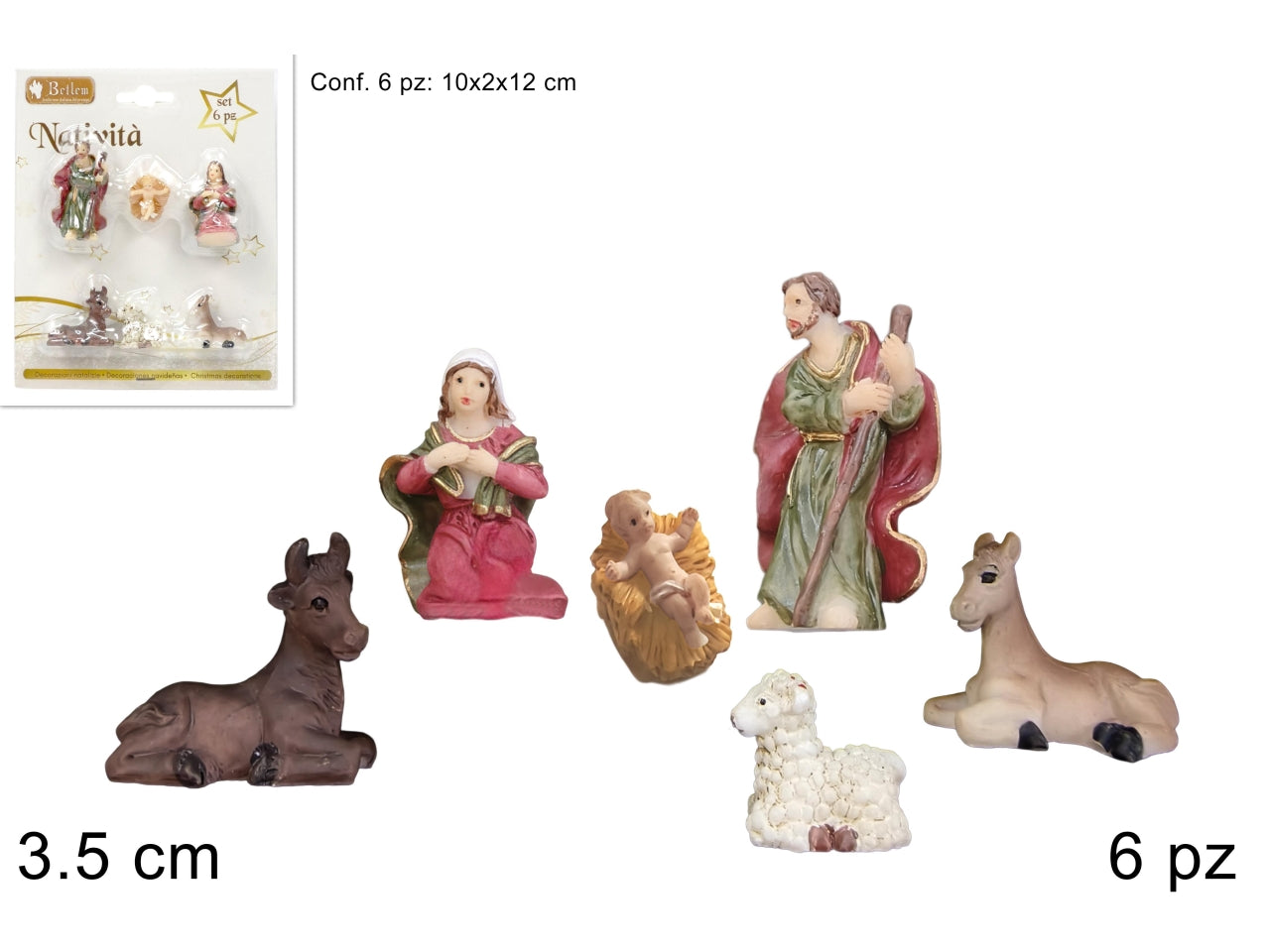 Natività 3,5cm set 6 pezzi