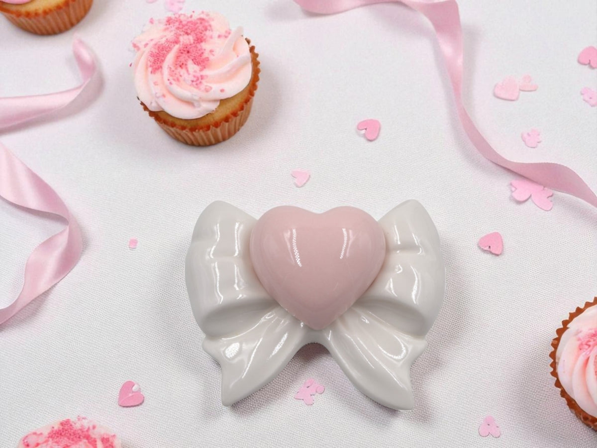 Fiocco in ceramica rosa 5cm