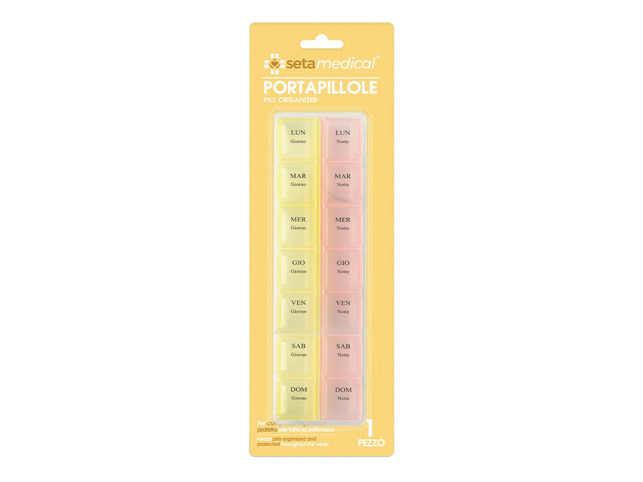 Portapillole verticali settimanale set da 2 portapillole