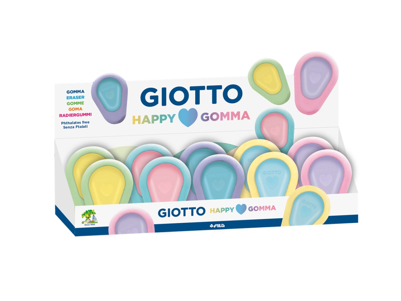 Giotto happy love gomma colori assortiti