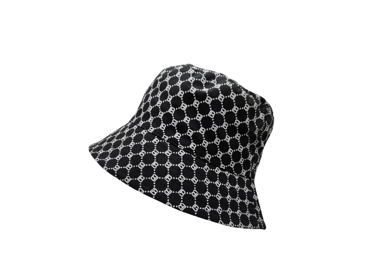 Laura biagiotti cappello buket logo allover nero 100% cotone