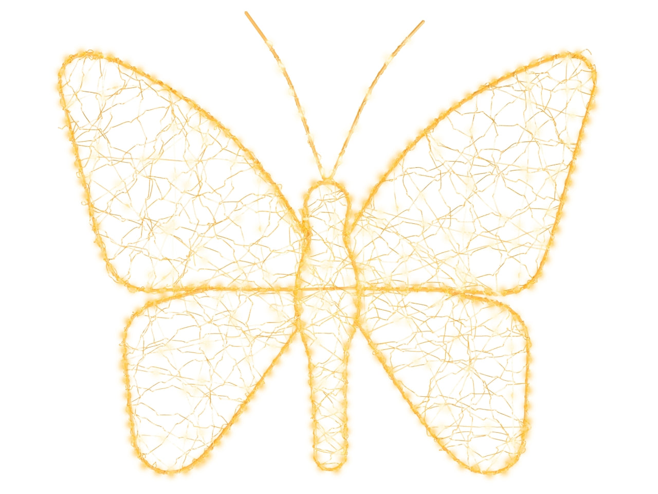 Farfalla luminosa 58x43cm con 436 led bianco caldo e flash per uso esterno