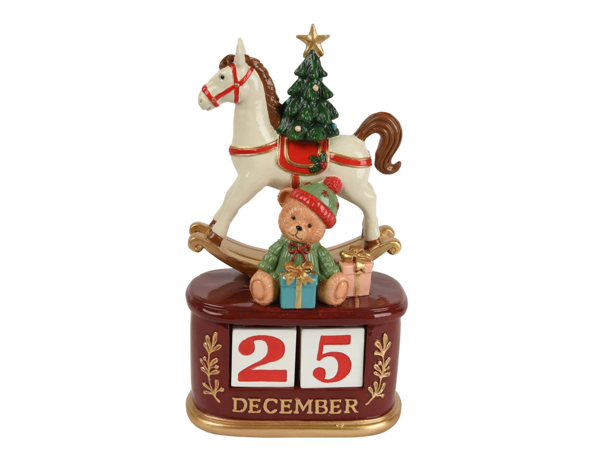 Calendario dell'avvento 8cm con orso in poliresina