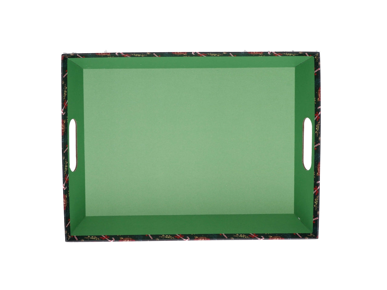 Cesta cartone rettangolare 35x26xh.7cm caramelle rosso e verde