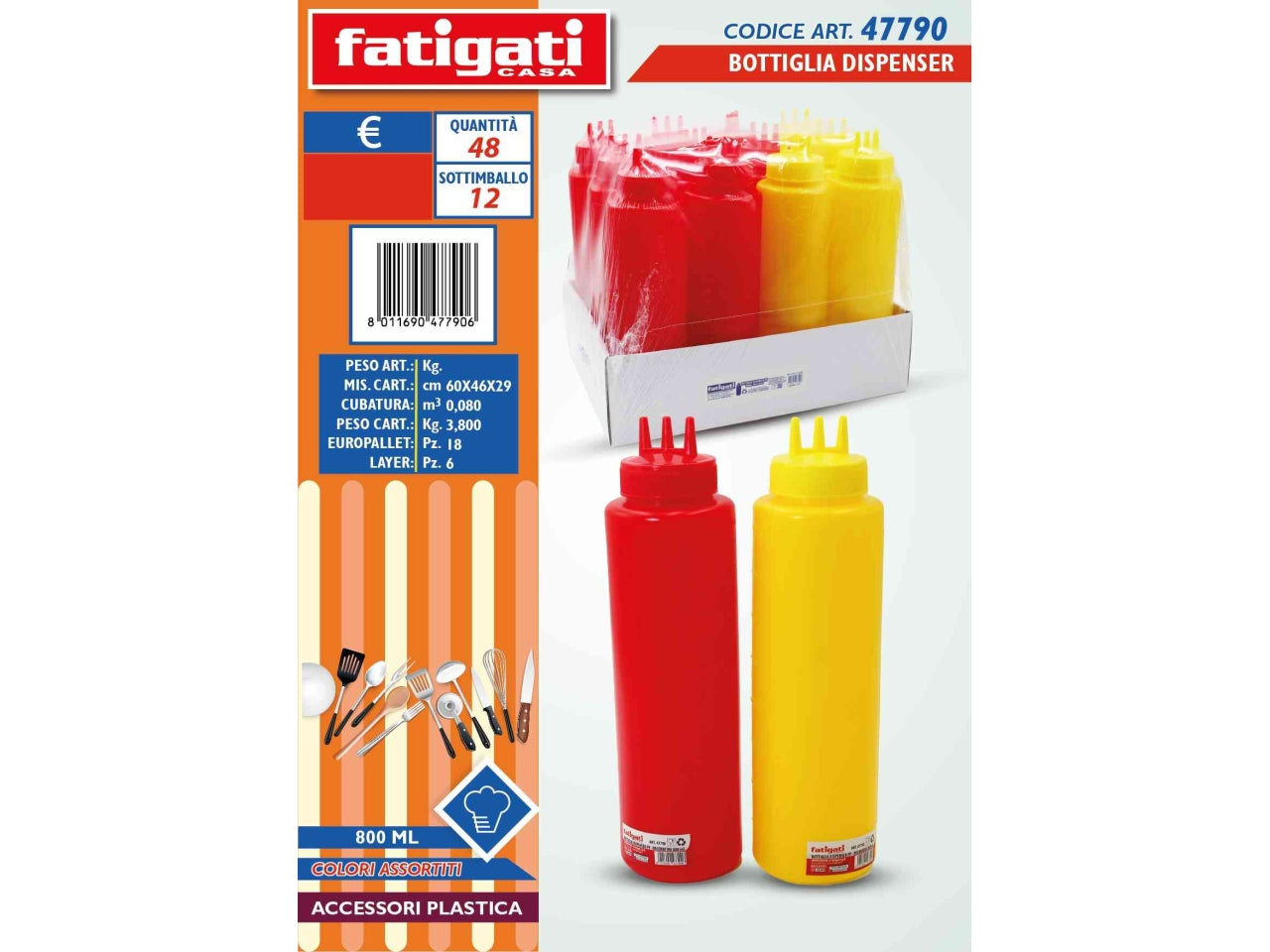 Bottiglia dispenser in plastica 800ml decorazioni assortite $