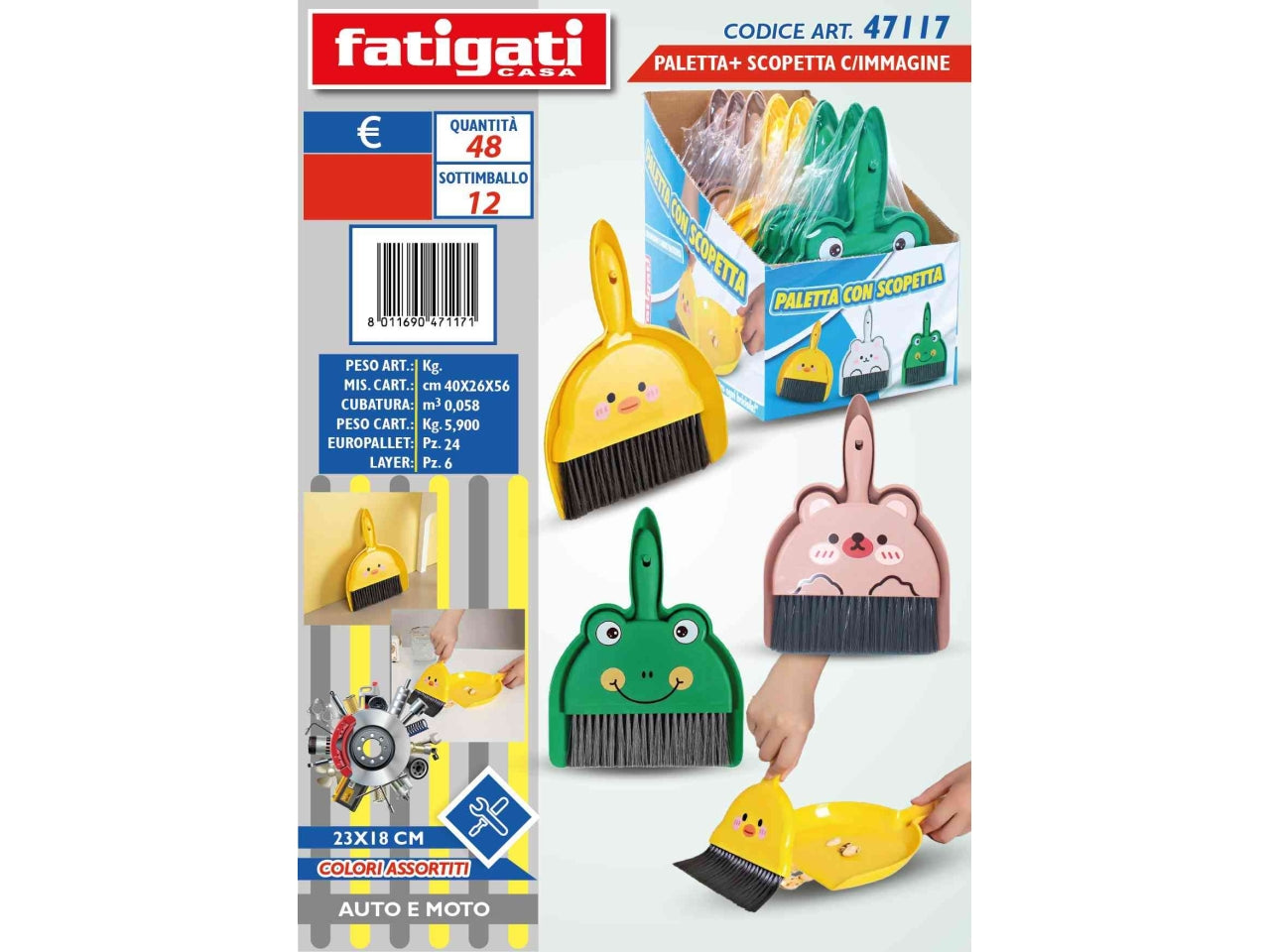 Paletta + scopetta con immagine 23x18cm