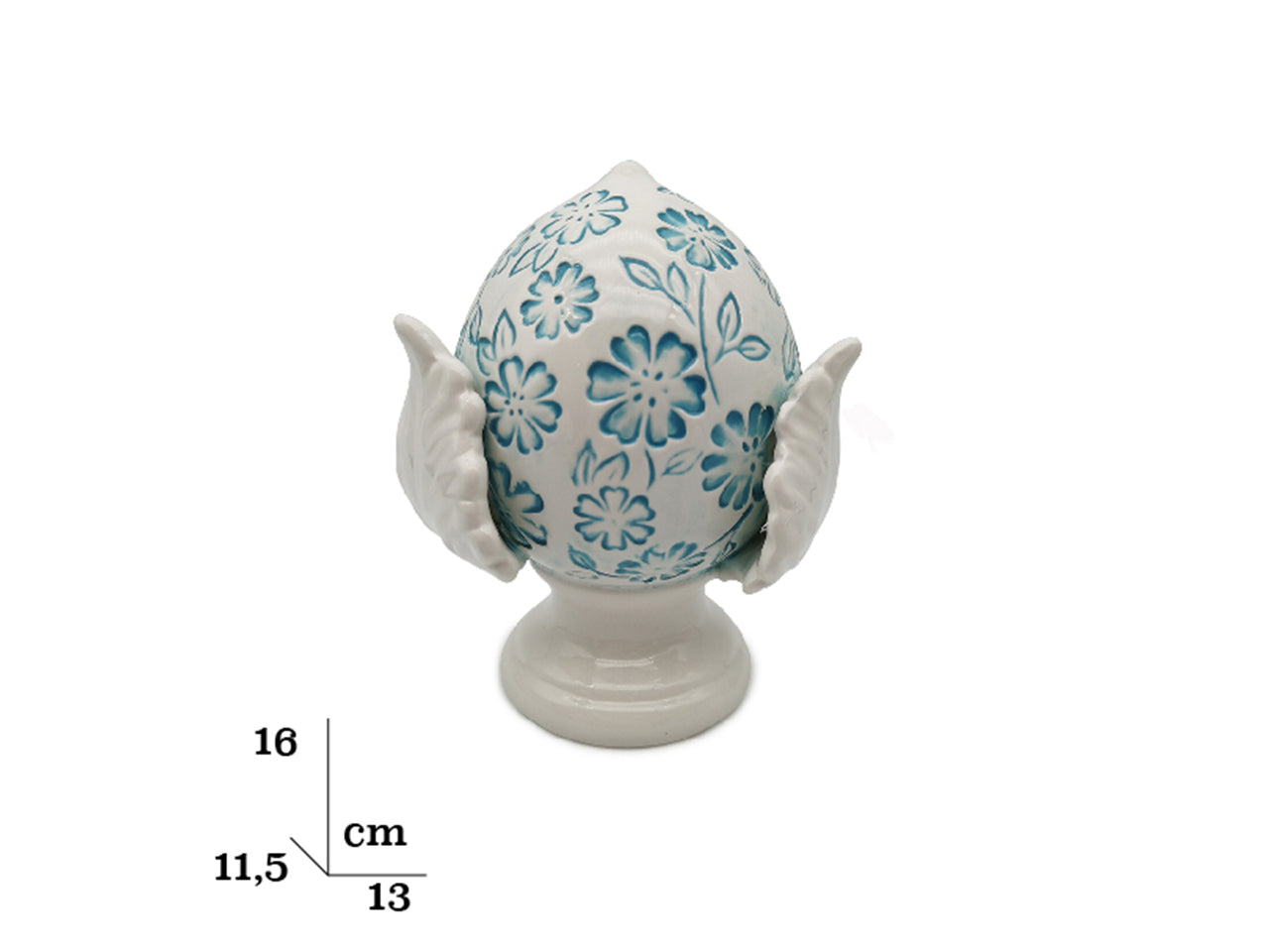 Pumo grande con fiori azzurri