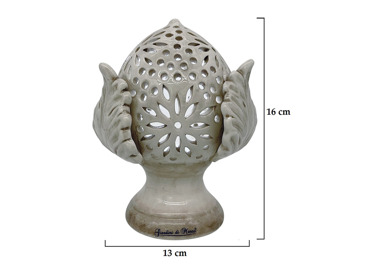Pumo grande anticato forato h.16cm