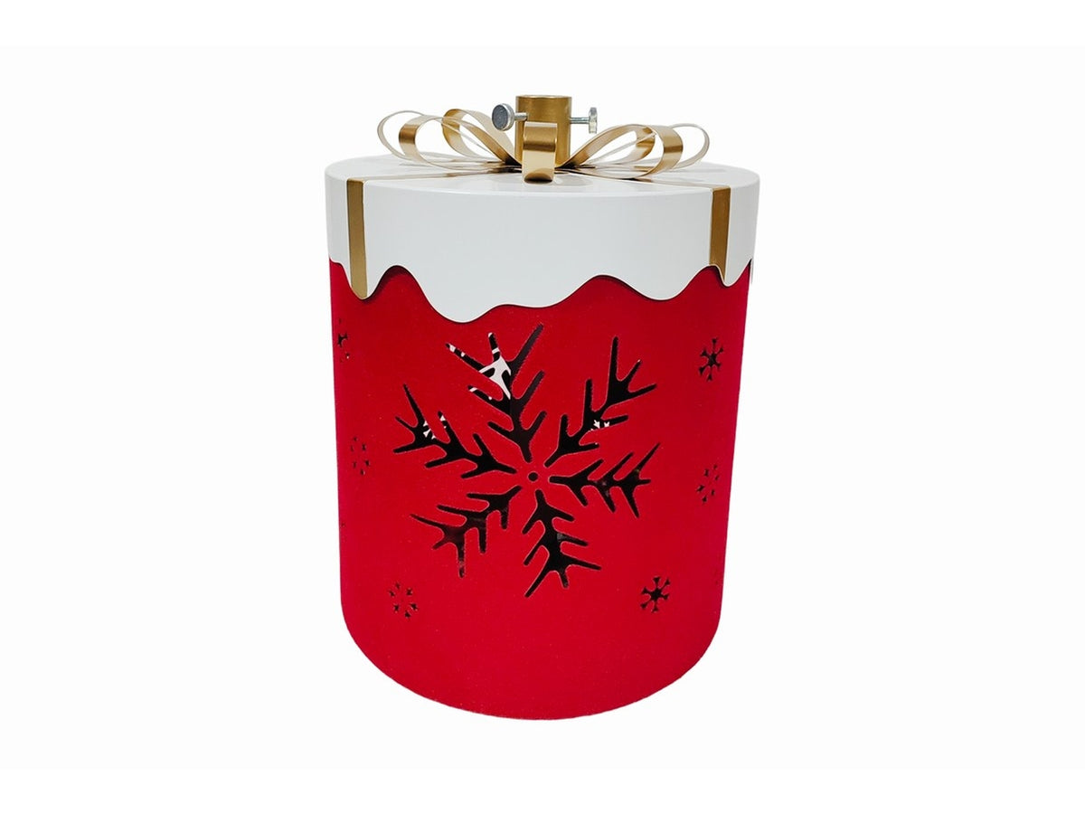 Base albero pacco regalo con led 32x35cm