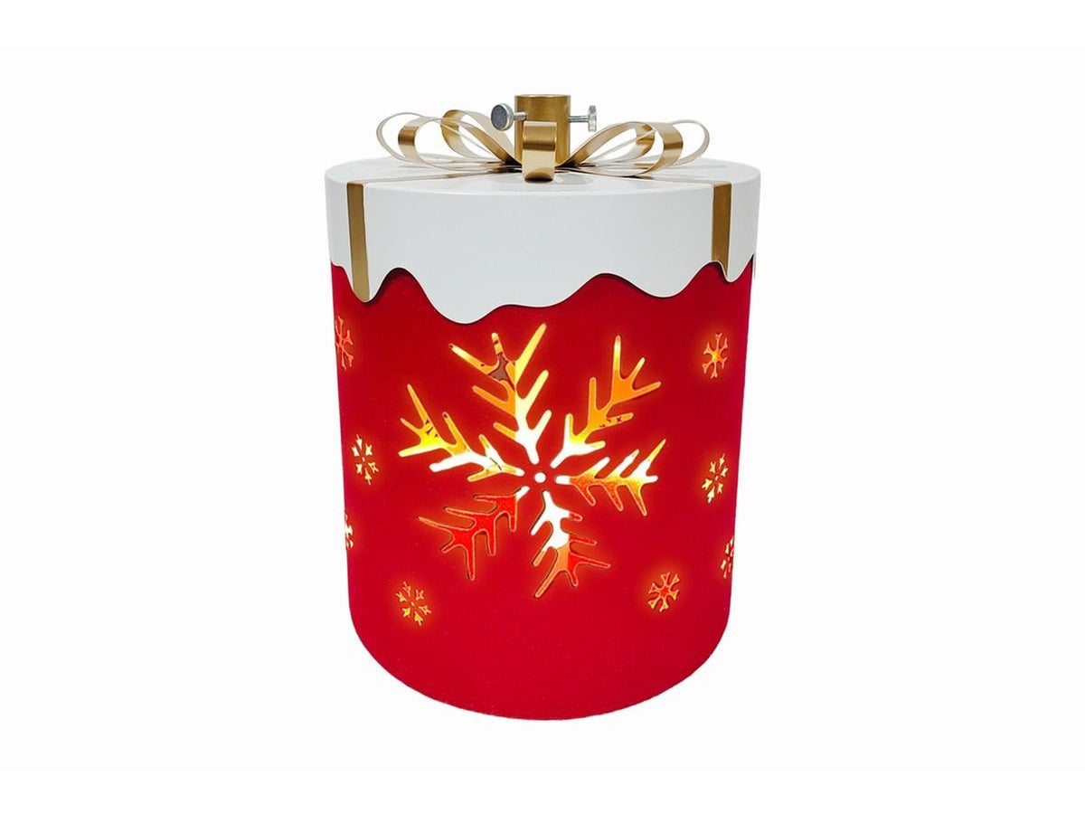 Base albero pacco regalo con led 32x35cm