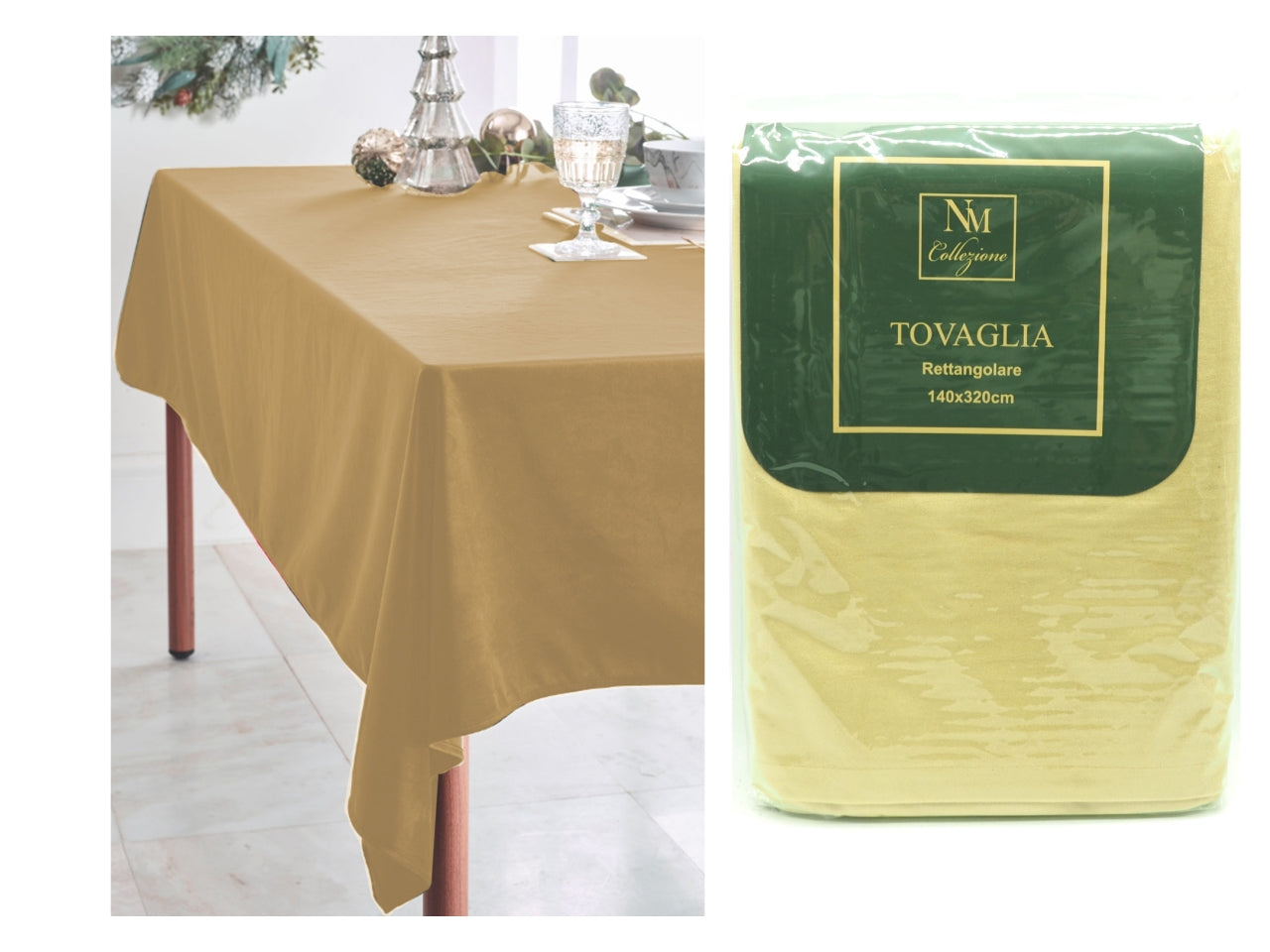 Tovaglia 140x320cm in velluto oro