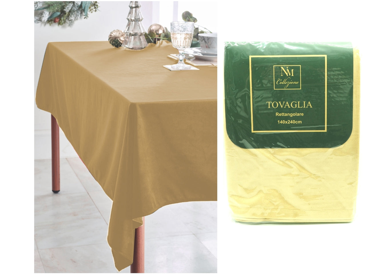Tovaglia 140x240cm in velluto oro