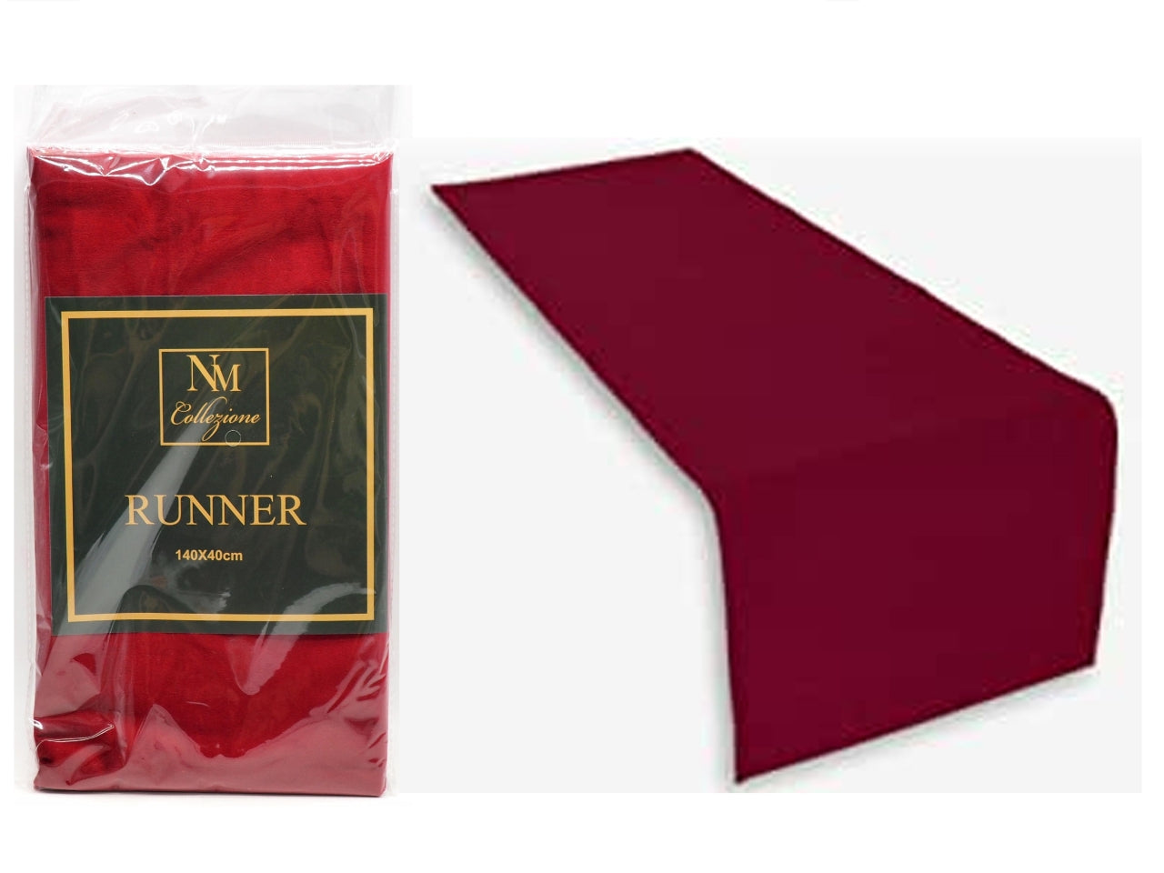 Runner 40x140cm in velluto bordeaux