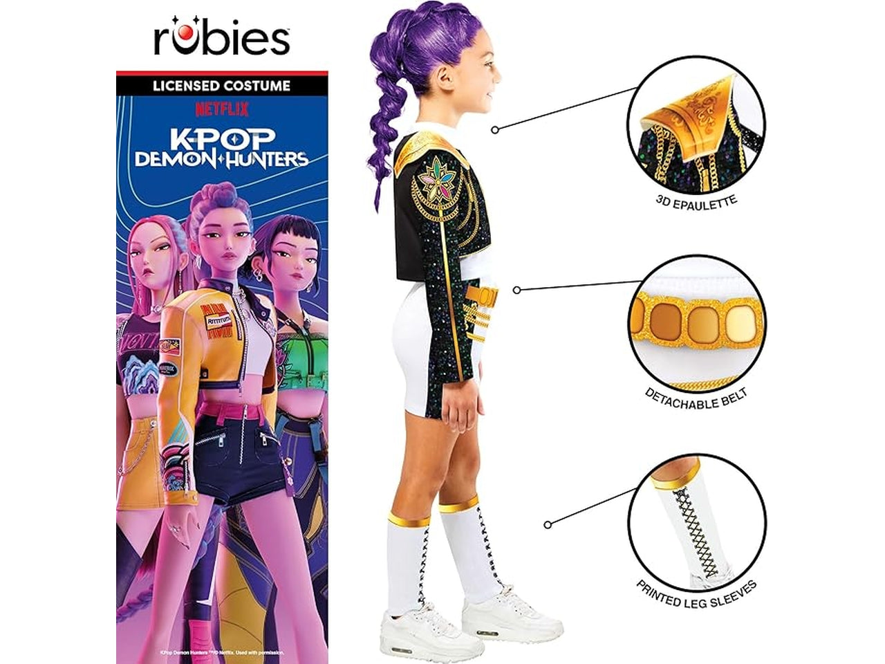 Costume Kpop Rumi golden, taglia S 7-8 anni