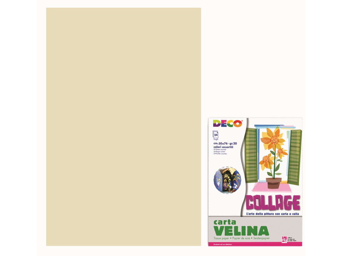 Velina 50x76cm busta 24 fogli avorio