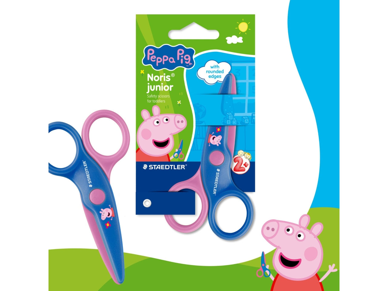 Noris junior forbici in plastica peppa pig adatte per detrosi e mancini