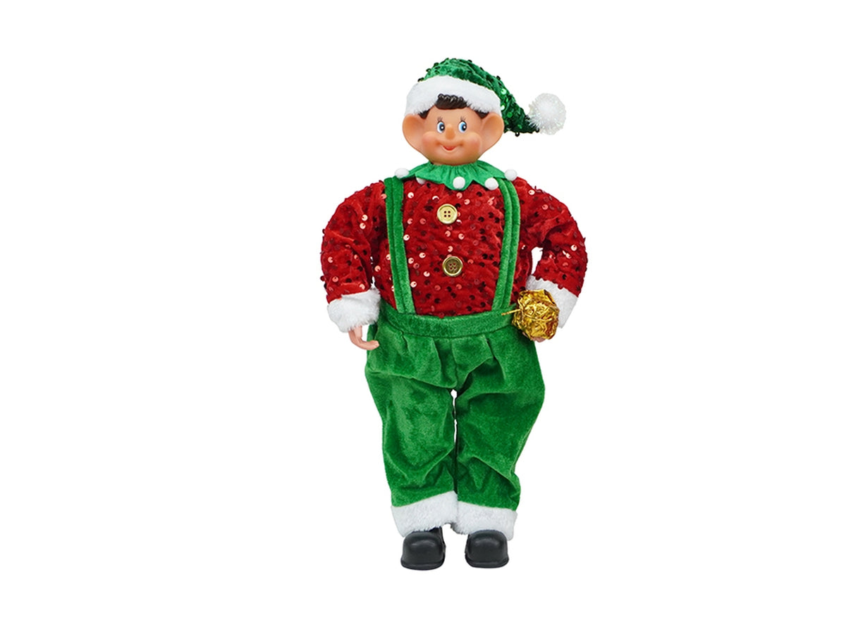 Elfo 45cm rosso e verde