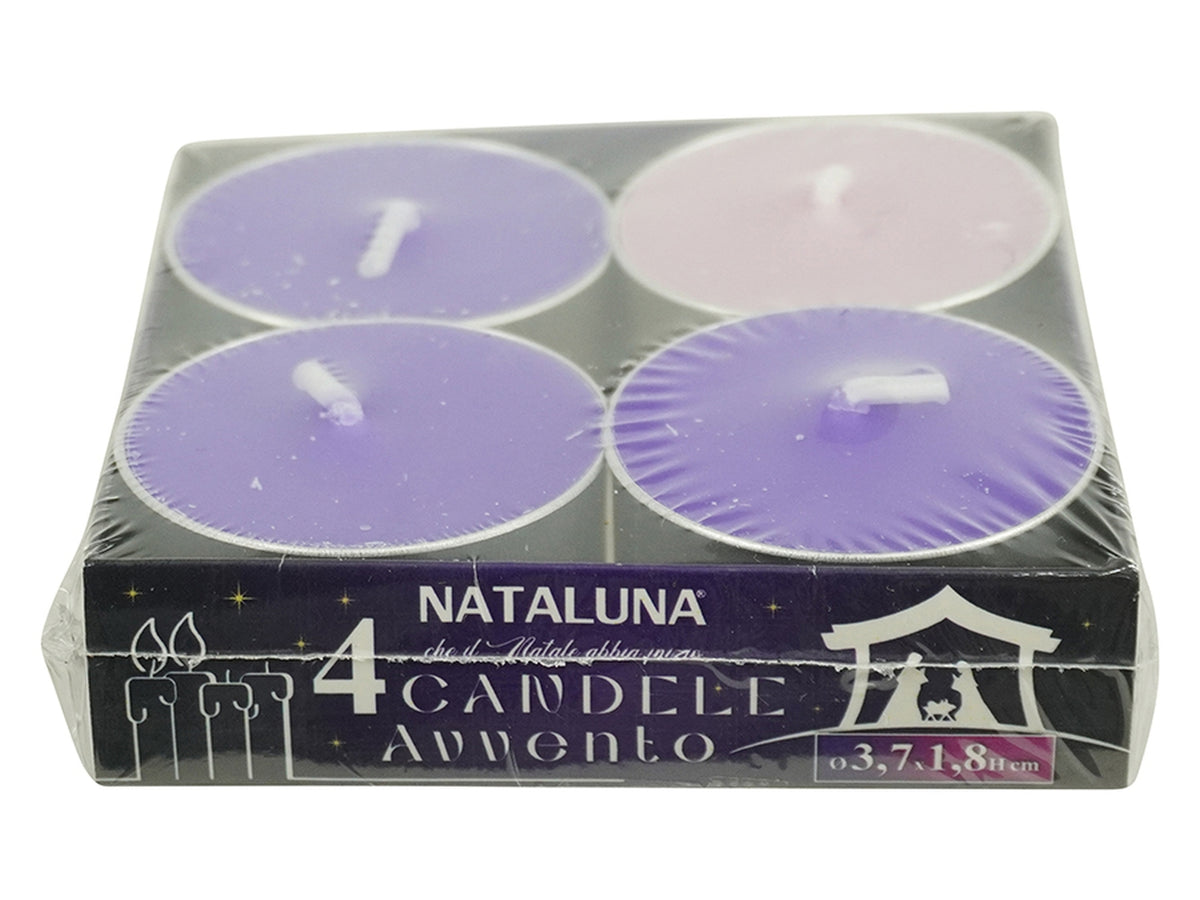 Set 4 tealight dell'avvento 3,75x1,83cm
