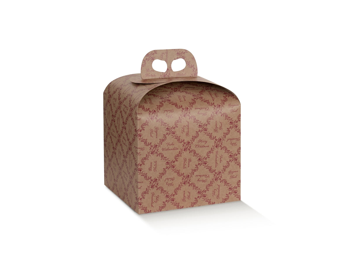 Portapanettone in cartone linea royal garden, 20x20x18cm