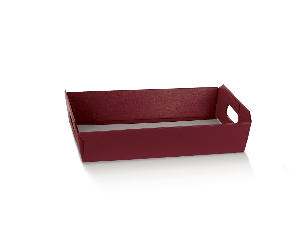 Cesto in cartone fibra bordata, 35x26x7cm