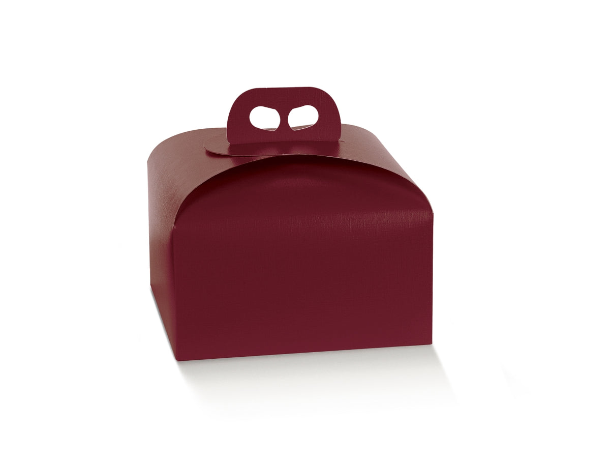 Portapanettone fibra bordeaux, 24,5x24,5x13cm
