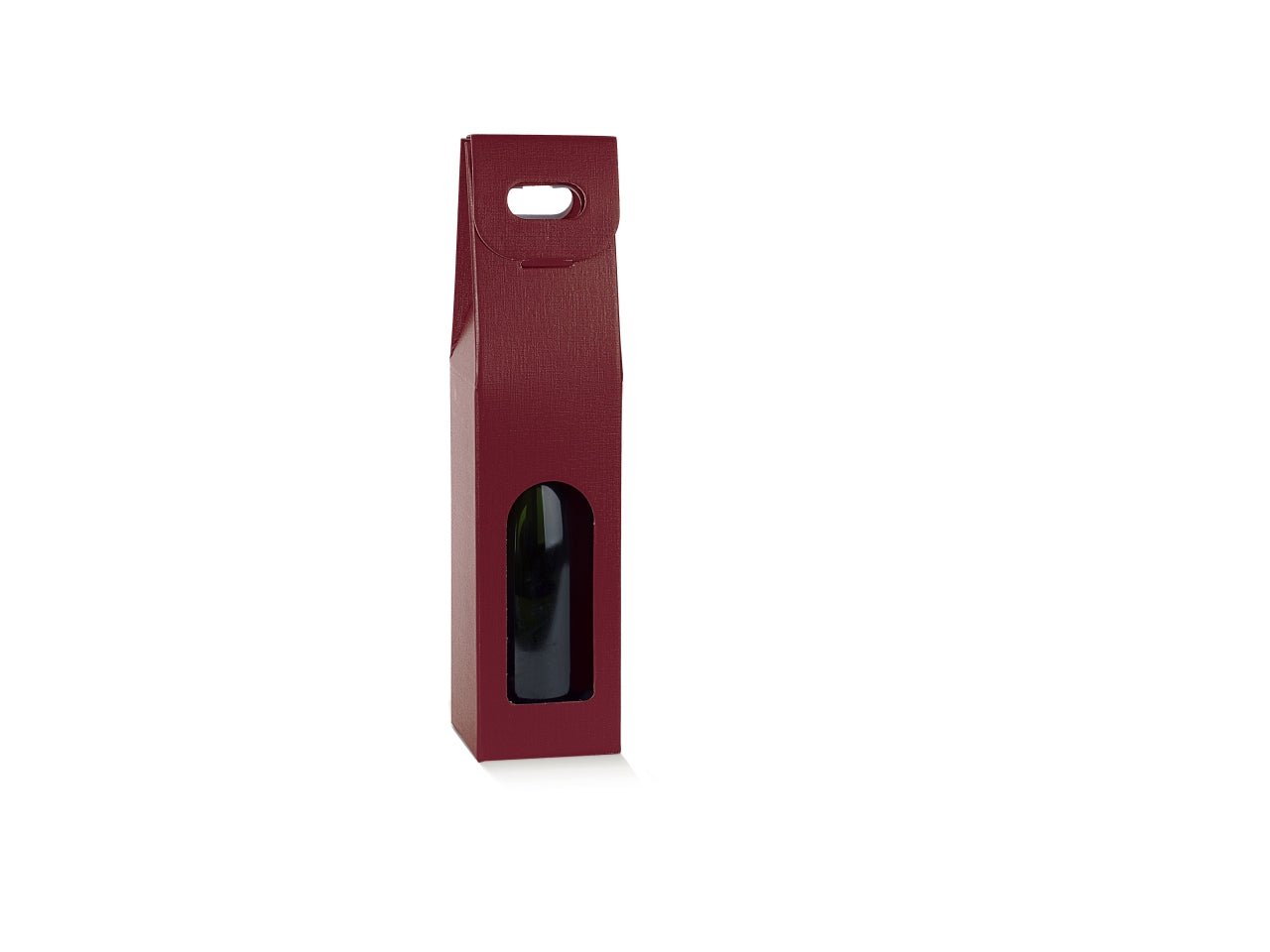 Portabottiglia 1 posto fibra bordeaux, 9x9x38,5cm