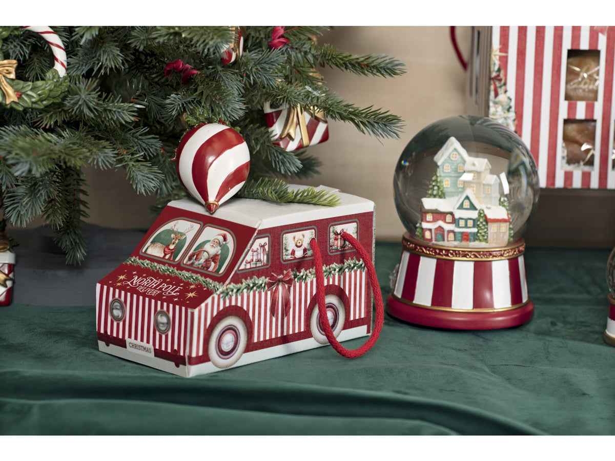 Furgoncino con cordino linea market rosso, 37x20x20,5cm
