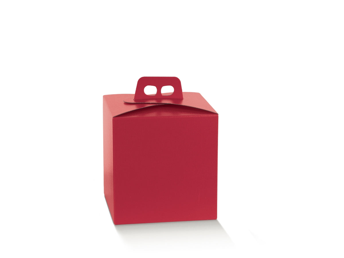 Scatola quadrella fibra rossa, 21x21x22cm