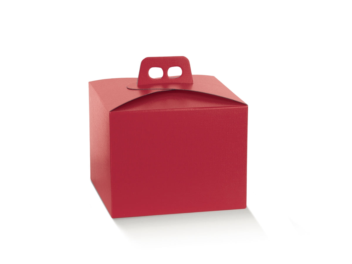 Scatola quadrella fibra rossa, 24,5x24,5x19cm
