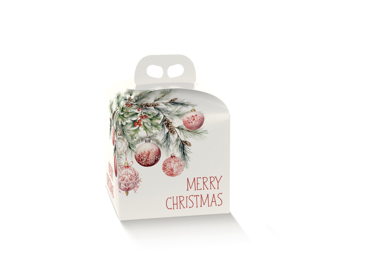Portapanettone linea addobbi di natale, 20x20x18cm
