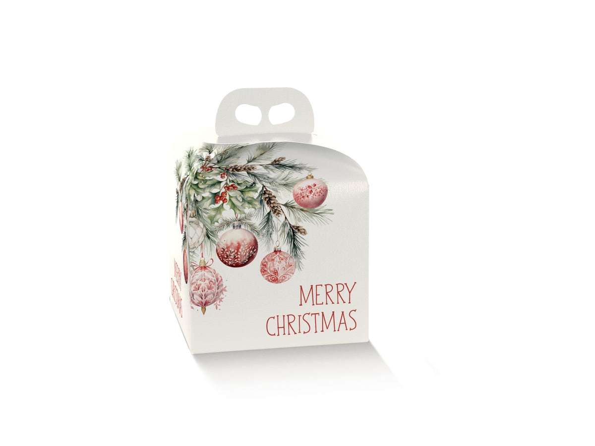 Portapanettone linea addobbi di natale, 20x20x18cm