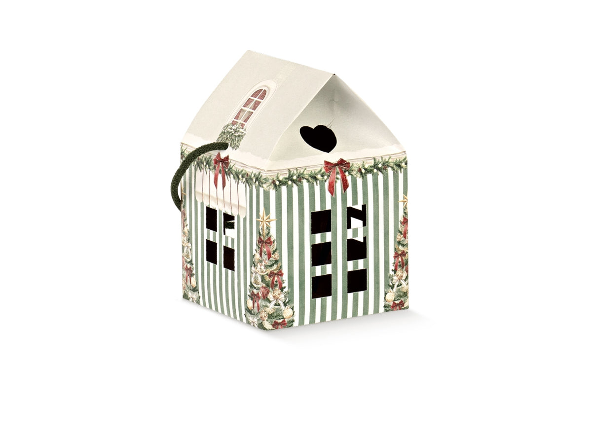 Casetta con cordino linea market verde, 20x20x18cm