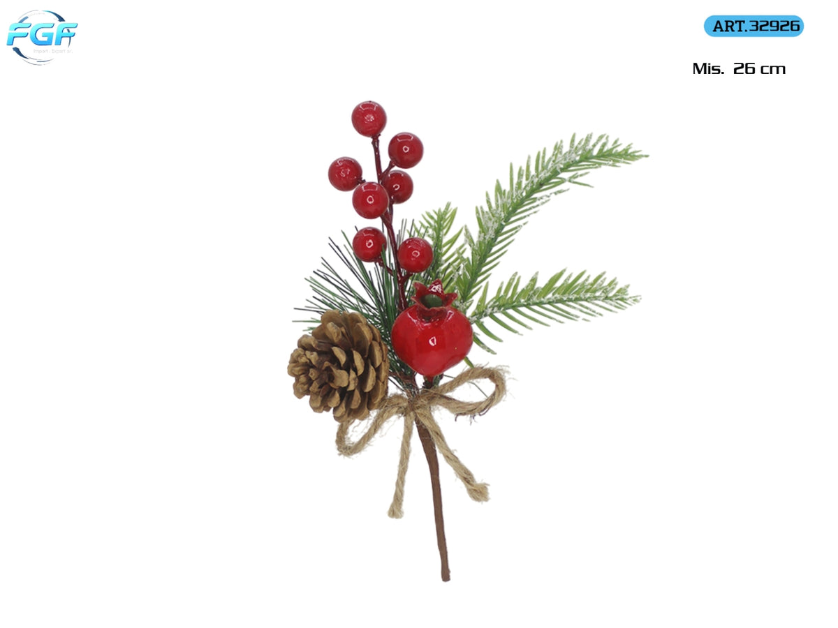 Pick 26cm con bacche rosse e decorazioni