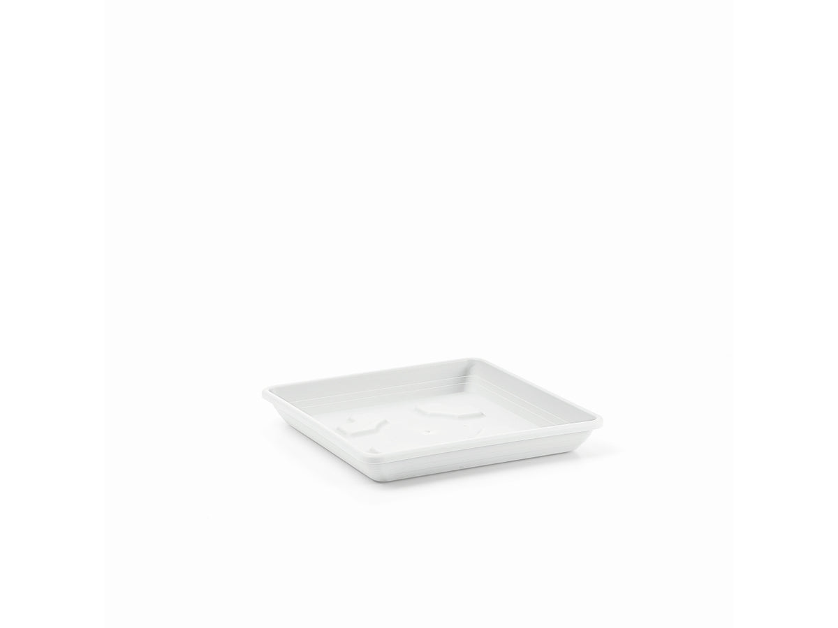 Sottovaso quadrato 16cm bianco, per vasi da 18cm
